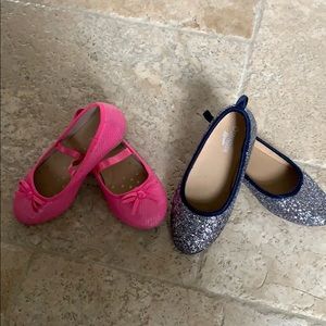 2 pairs girls size 11 dress Mary Jane ballet flats